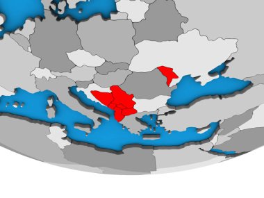 CEFTA ülkeler basit siyasi 3d dünya üzerinde. 3D çizim.