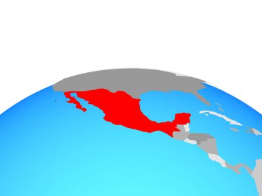 Meksika siyasi dünya üzerinde. 3D çizim.