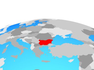Bulgaristan siyasi dünya üzerinde. 3D çizim.