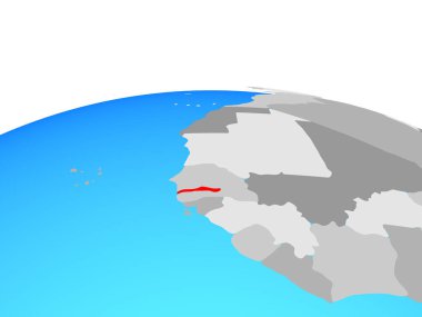 Gambiya siyasi dünya üzerinde. 3D çizim.