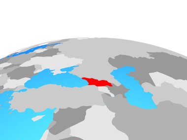 Georgia siyasi dünya üzerinde. 3D çizim.
