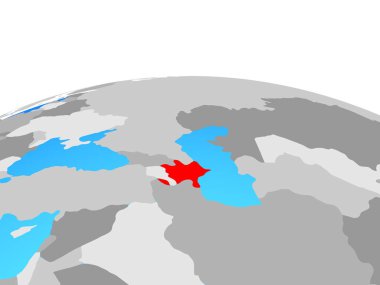 Azerbaycan siyasi dünya üzerinde. 3D çizim.
