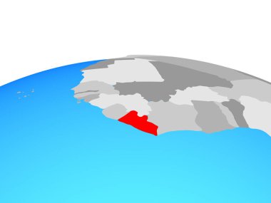 Liberya siyasi dünya üzerinde. 3D çizim.