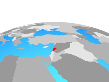 Lübnan siyasi dünya üzerinde. 3D çizim.