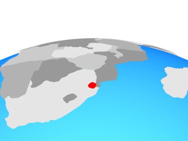 eswatini siyasi dünya üzerinde. 3D çizim.