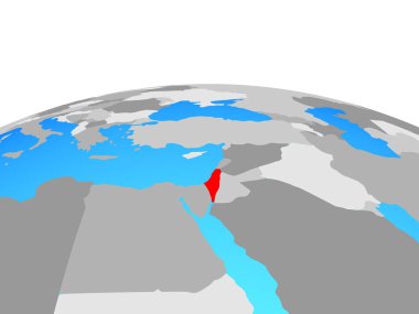İsrail siyasi dünya üzerinde. 3D çizim.