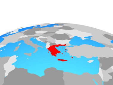 Yunanistan siyasi dünya üzerinde. 3D çizim.