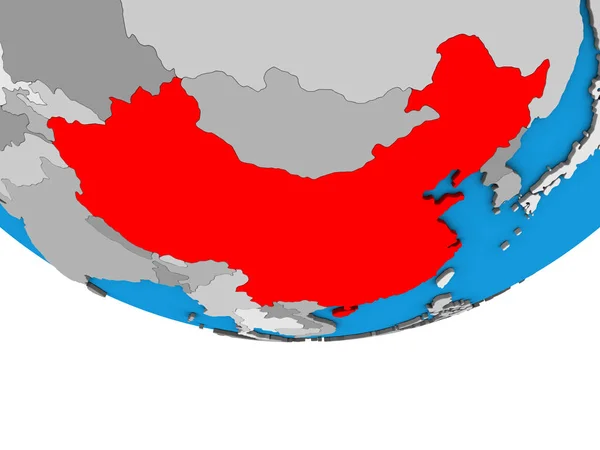 Cina Sul Semplice Globo Politico Illustrazione — Foto Stock