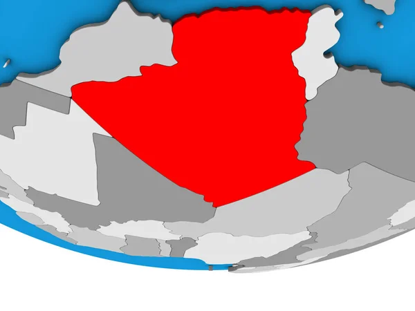 Алжир Простом Политическом Глобусе Иллюстрация — стоковое фото