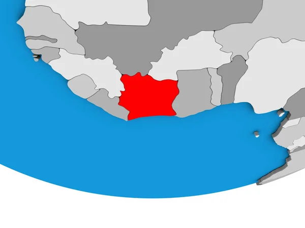 単純な政治的な 地球儀の象牙海岸 イラストレーション — ストック写真