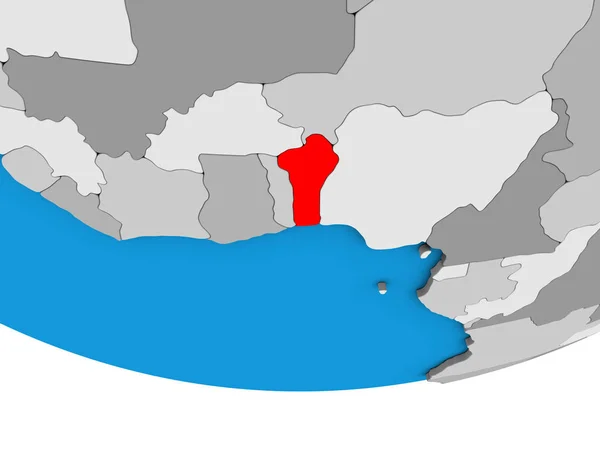単純な政治的な 地球儀のベナン イラストレーション — ストック写真