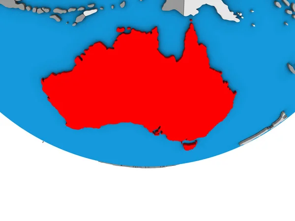 Austrálie Jednoduché Politické Glóbu Obrázek — Stock fotografie