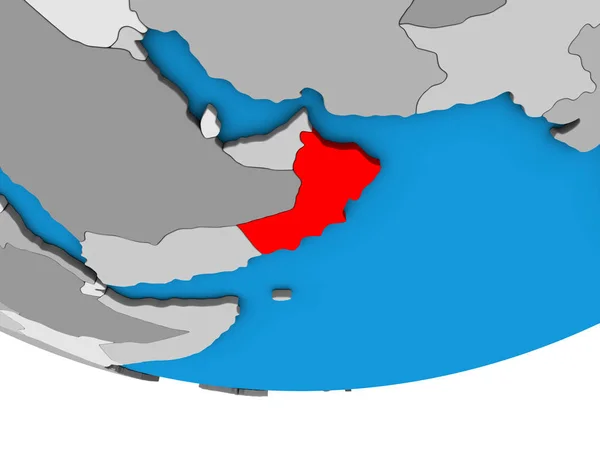 Oman Sur Simple Globe Politique Illustration — Photo