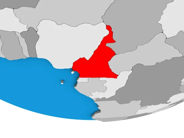 Kamerun Enkla Politiska Klot Illustration — Stockfoto