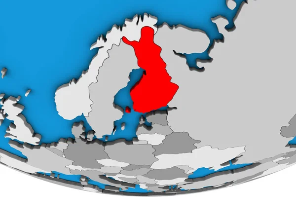 Finnland Auf Einem Einfachen Politischen Globus Illustration — Stockfoto