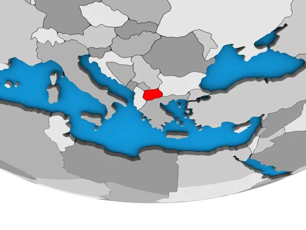 Macedónia Egyszerű Politikai Földgömb Illusztráció — Stock Fotó