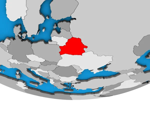 Беларусь Простом Политическом Глобусе Иллюстрация — стоковое фото