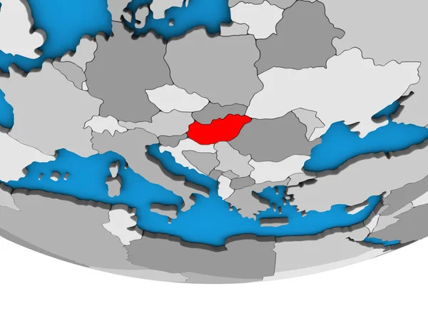 Hongarije Eenvoudige Politieke Globe Illustratie — Stockfoto