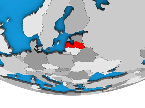 拉脱维亚在简单的政治3D — 图库照片
