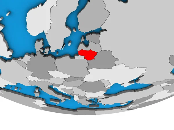 Litouwen Eenvoudige Politieke Globe Illustratie — Stockfoto