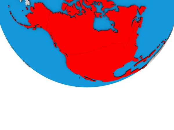 North America Simple Political Globe Illustration — Stock Photo, Image