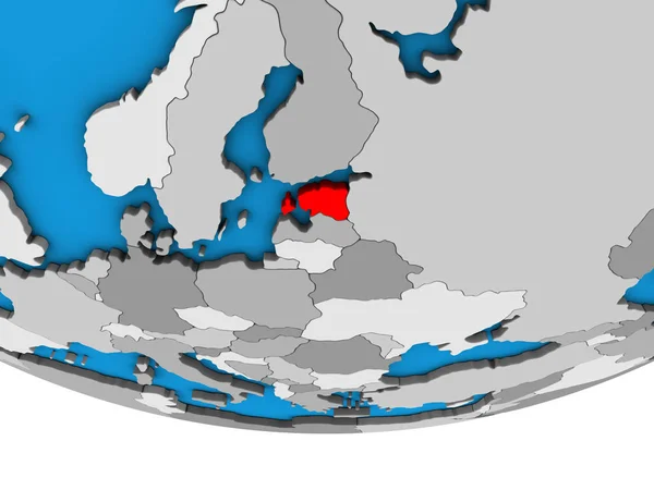 Estland Auf Einem Simplen Politischen Globus Illustration — Stockfoto