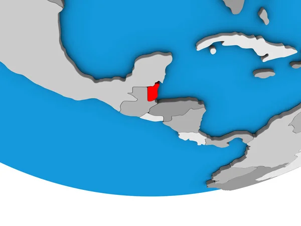 Belize Proste Globus Polityczny Ilustracja — Zdjęcie stockowe