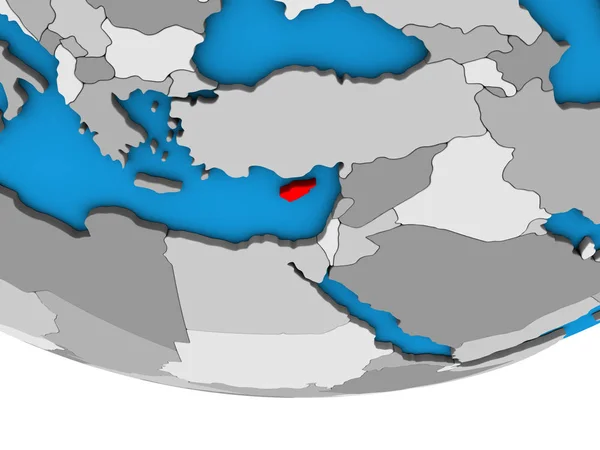Кипр Простом Политическом Глобусе Иллюстрация — стоковое фото