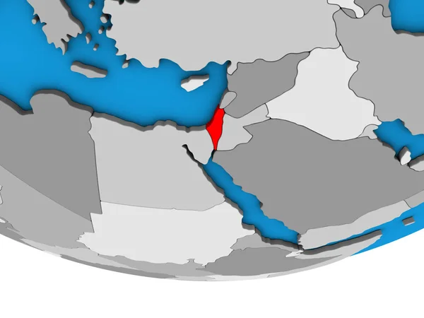 単純な政治的な 地球儀上イスラエル共和国 イラストレーション — ストック写真
