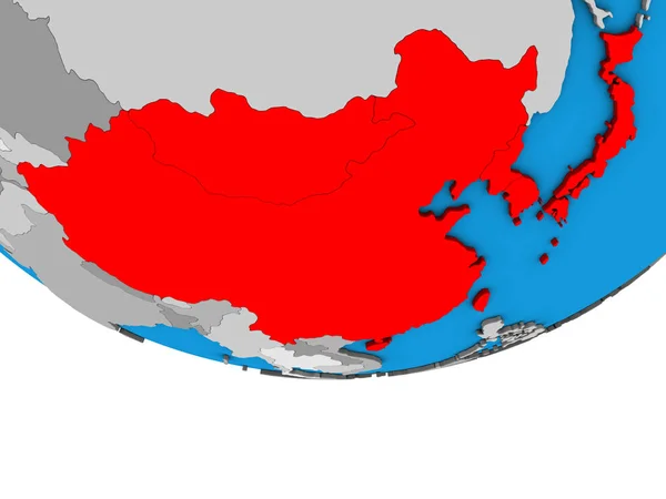 Восточная Азия Простом Политическом Глобусе Иллюстрация — стоковое фото