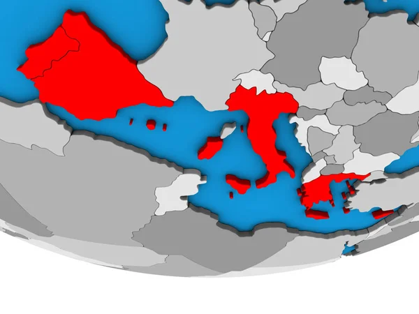 単純な政治的な 地球儀の南ヨーロッパ イラストレーション — ストック写真