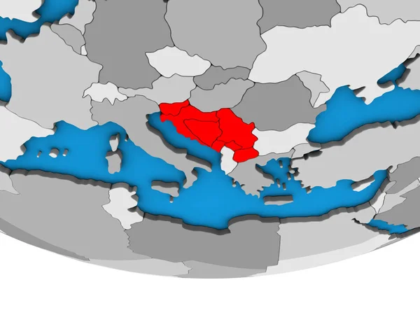 Jugoszláv Egyszerű Politikai Földgömb Illusztráció — Stock Fotó