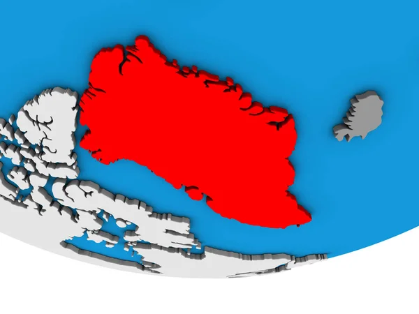Grenlandii Proste Globus Polityczny Ilustracja — Zdjęcie stockowe