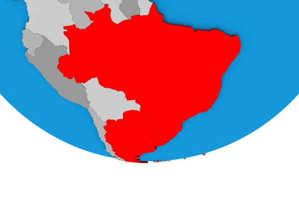 Mercosur Memebers Simple Political Globe Illustration — Stock Photo, Image