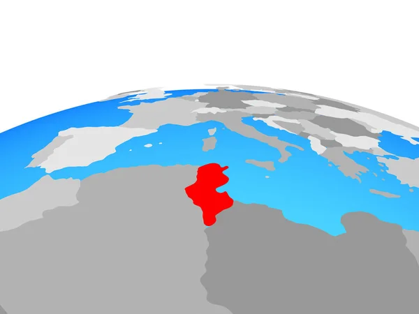 Tunézia Politikai Földgömb Illusztráció — Stock Fotó