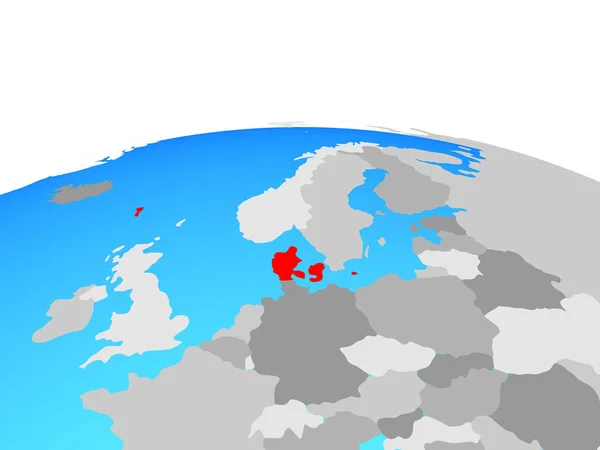 Denmark Auf Dem Politischen Globus Illustration — Stockfoto