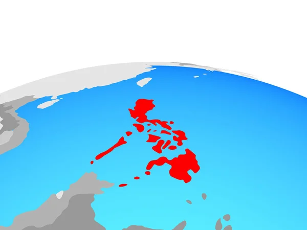 Filipiny Globus Polityczny Ilustracja — Zdjęcie stockowe