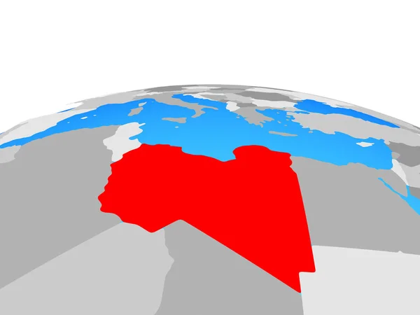 Líbia Politikai Földgömb Illusztráció — Stock Fotó
