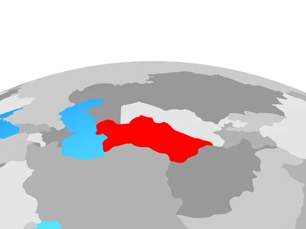 Turkmenistan Globus Polityczny Ilustracja — Zdjęcie stockowe