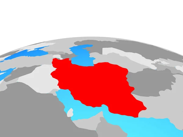 Iran Siyasi Dünya Üzerinde Çizim — Stok fotoğraf