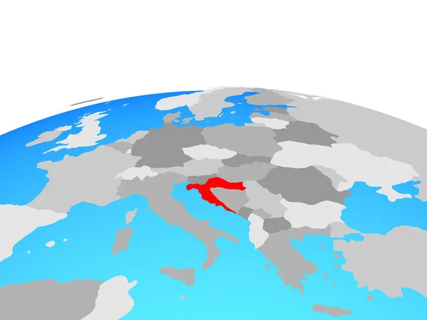 Chorwacja Globus Polityczny Ilustracja — Zdjęcie stockowe