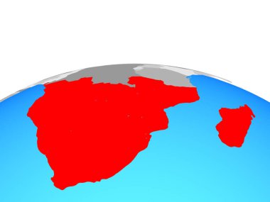 Güney Afrika siyasi dünya üzerinde. 3D çizim.