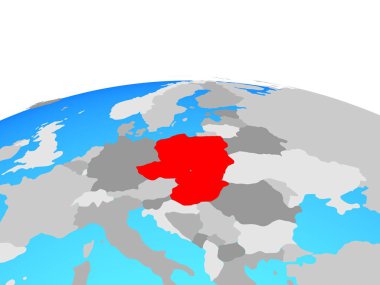 Siyasi dünya üzerindeki Visegrad Grubu. 3D çizim.