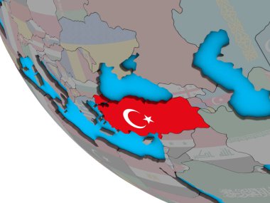 Katıştırılmış ulusal bayrak basit 3d dünya üzerinde hindi. 3D çizim.