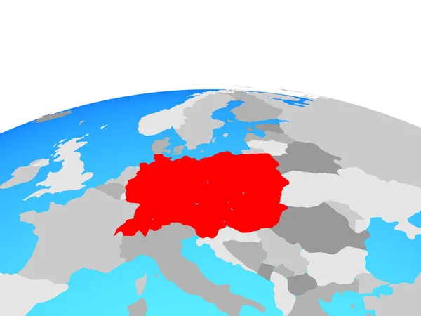 Europie Środkowej Globus Polityczny Ilustracja — Zdjęcie stockowe