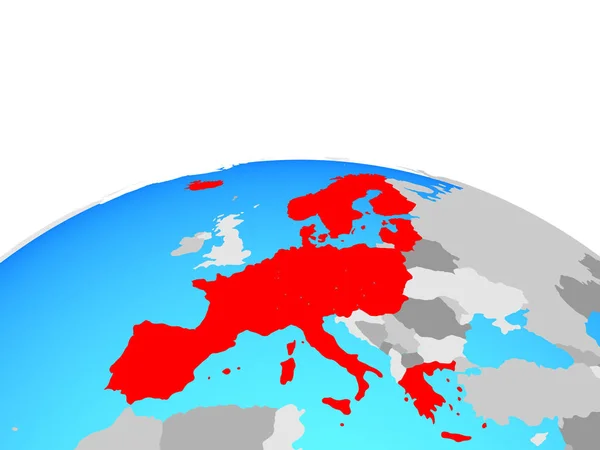 Schengenského Prostoru Členů Politické Globe Obrázek — Stock fotografie