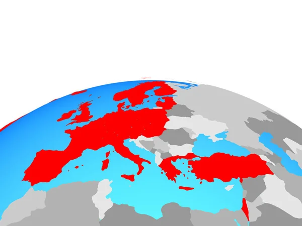 Europejskich Członków Oecd Globus Polityczny Ilustracja — Zdjęcie stockowe