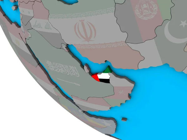 単純な の世界に埋め込まれた国旗をアラブ首長国連邦 イラストレーション — ストック写真