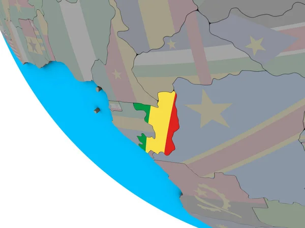 Конго Вбудованих Національний Прапор Простий Моделі Землі Ілюстрація — стокове фото
