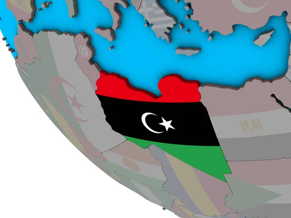 Libia Con Bandera Nacional Incrustada Simple Globo Ilustración —  Fotos de Stock